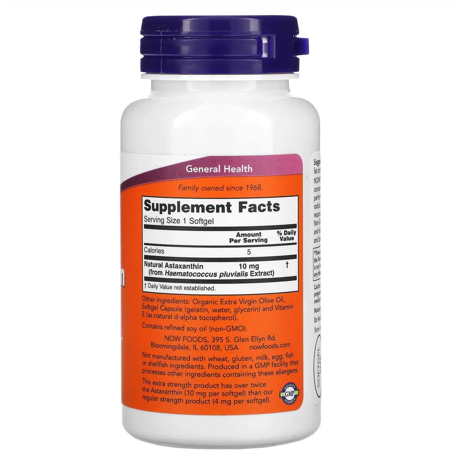 Now Foods, ASTAXANTHIN 10 MG, 60 Softgels