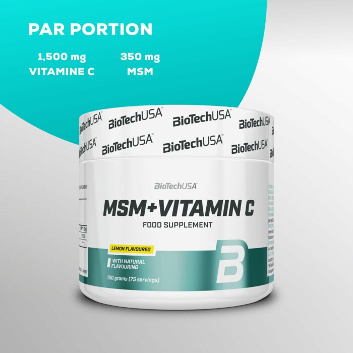 MSM + Vitamine C, 150 g BioTech USA