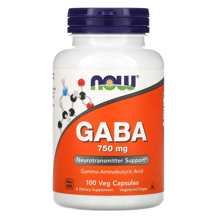 NOW Foods GABA 750mg 100 Veg Capsules