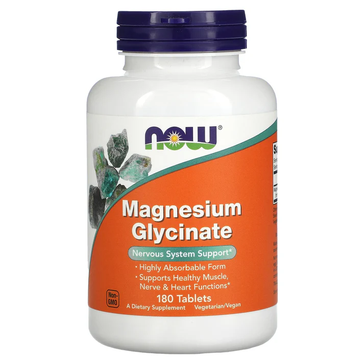 Magnesium Glycinate 180 Tablets Now Foods