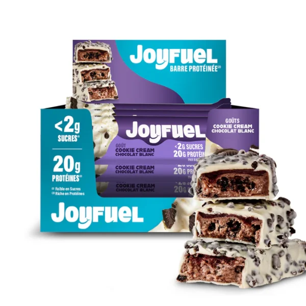 JOYFUEL Barre Protéinée Chocolat Blanc & Cookie & Cream 15 barres X 55g