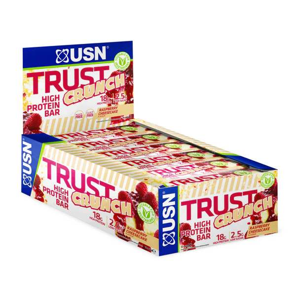 USN Trust Crunch Protein Bars (12x60 g) Cheesecake végétarien aux framboises