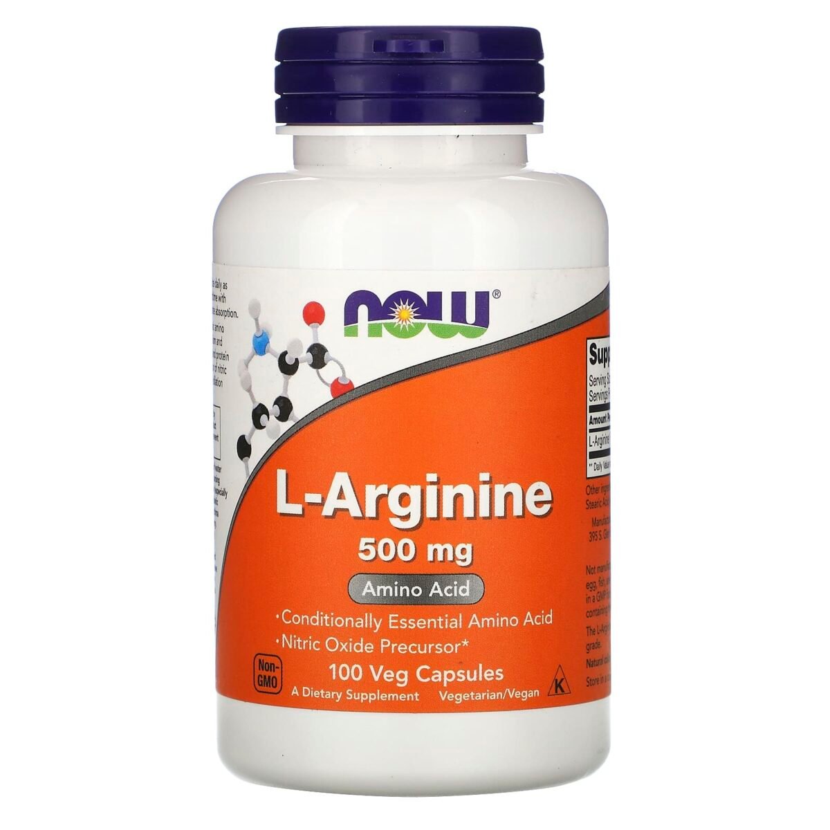 Now Foods, Arginine 500 mg, 100 Capsules