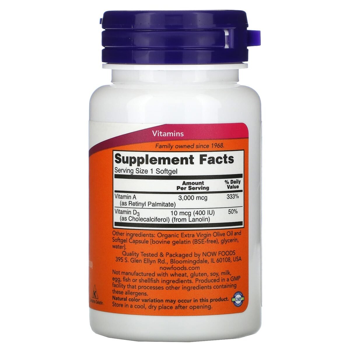 Now Foods, A & D 10,000/400, 100 Softgels