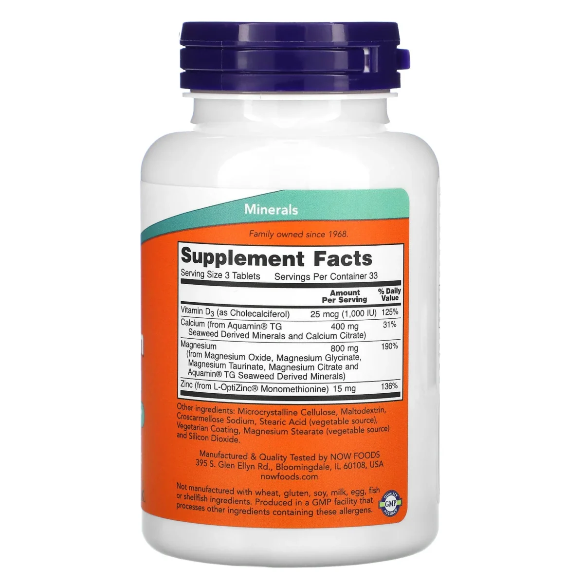 Now Foods, Magnesium & Calcium 1:2 Ratio, 100 Tablets 