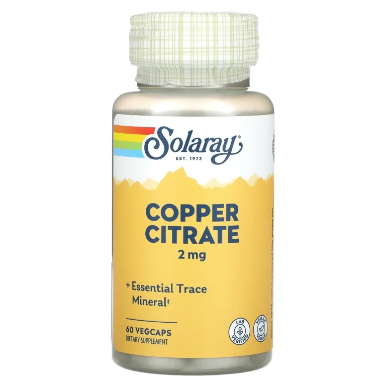 Solaray – Copper Citrate 2 mg – 60 VegCaps