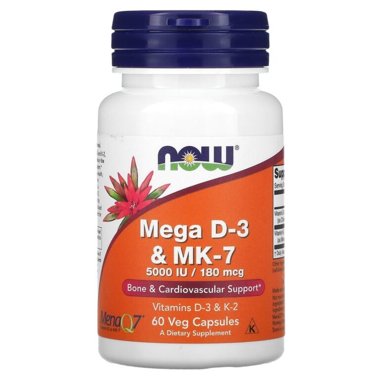 Now Foods, Mega D-3 & Mk-7, 60 Vegetarian Capsules