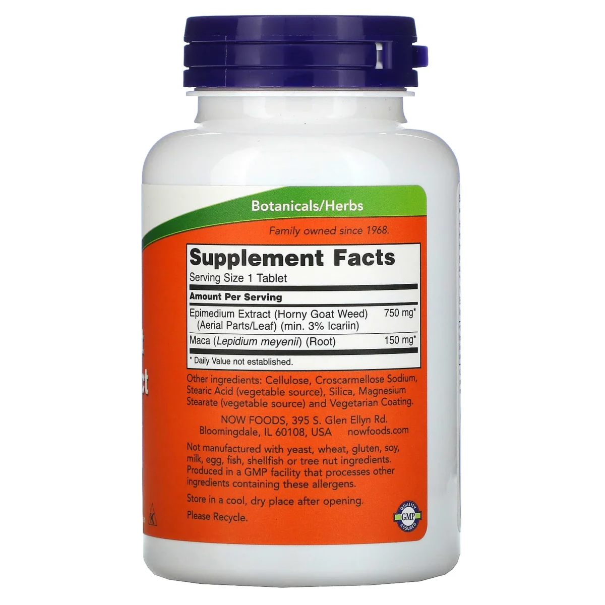 Now Foods, HORNY GOAT WEED 750MG 90, 90 Tablets